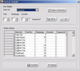 CrystalInfo Santral Log Formatı Tanımlama